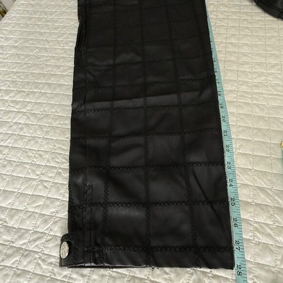 Baum Und Pferdgarten Black Faux Leather Checkered Pants Size 38 (US 8) Recycled - Picture 11 of 15